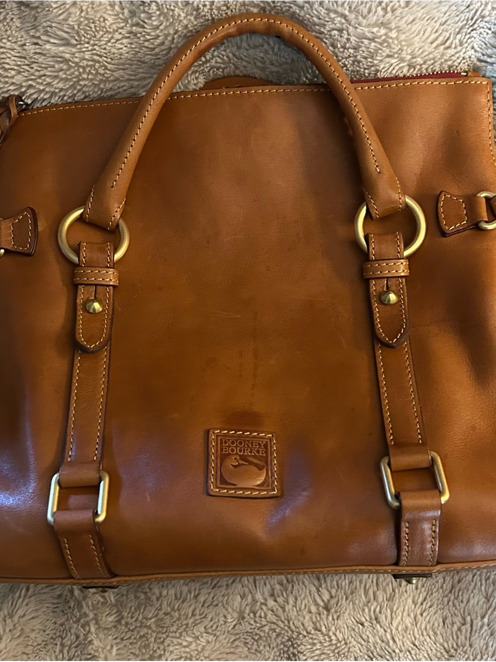 Dooney and Bourke Large Florentine Satchel in Natural